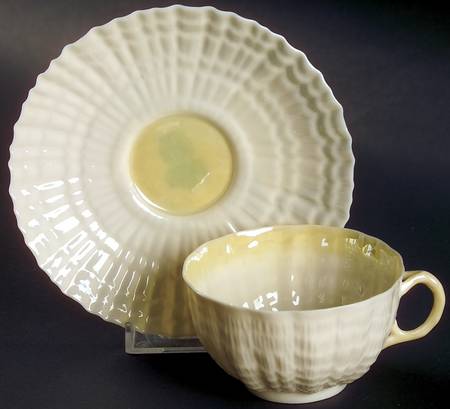 Tridacna Yellow (No Trim) Flat Cup & Saucer Set