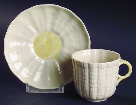 Tridacna Yellow (No Trim) Flat Demitasse Cup & Saucer Set