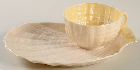 Tridacna Yellow (No Trim) Snack Plate & Cup Set