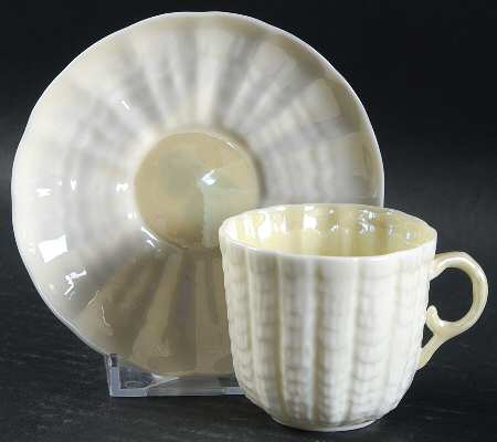 Tridacna Yellow (No Trim) Flat Demitasse Cup & Saucer Set