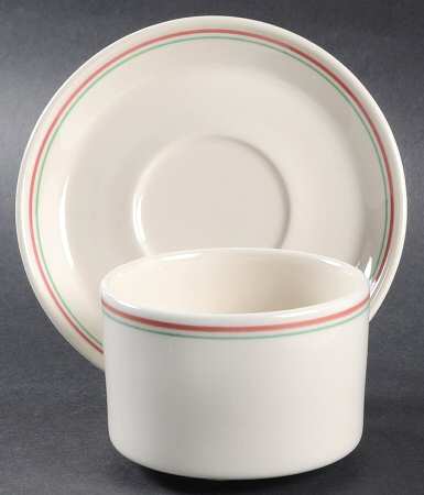 Raspberry Mint Flat Bouillon Cup & Saucer