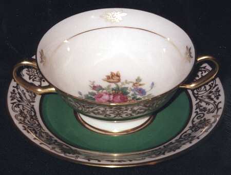 BLK35 Footed Cream Soup Bowl & Saucer Set