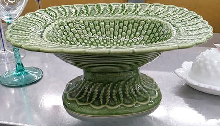 Basketweave Green Footed Centerpiece