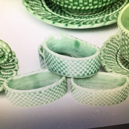 Basketweave Green Napkin Ring