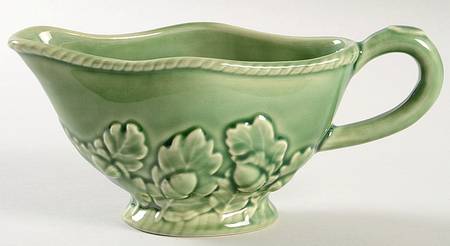 Oak Leaf Green Gravy Boat