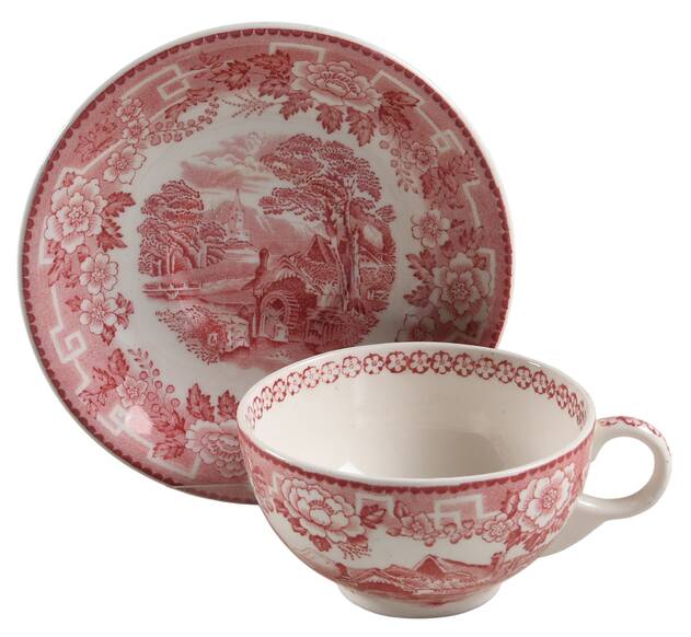 Old English Pink Footed Cup & Saucer Set