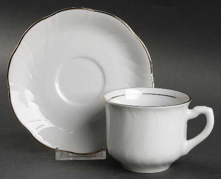 Gold Band Flat Cup & Saucer Set