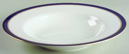 York Blue Large Rim Soup Bowl