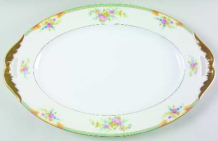 Celia Green 16" Oval Serving Platter