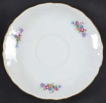 Bouquet (Small Floral, Scroll Edge) Saucer