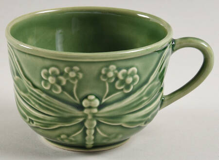 Dragonfly (Green) Flat Cup
