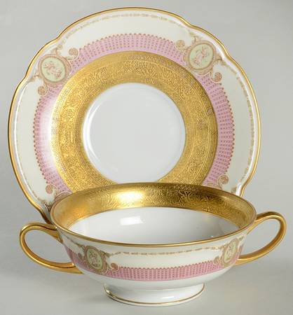 BLK51 Footed Cream Soup Bowl & Saucer Set