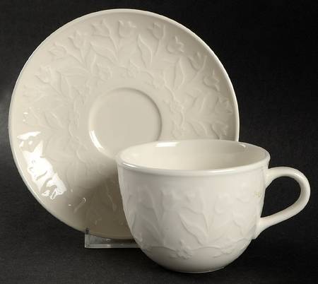 Whisper White Flat Cup & Saucer Set by Block