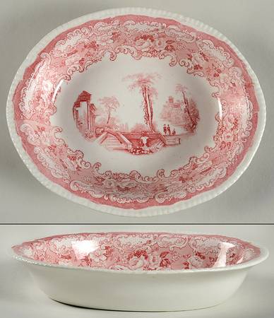 Athena Red 9" Oval Vegetable Bowl