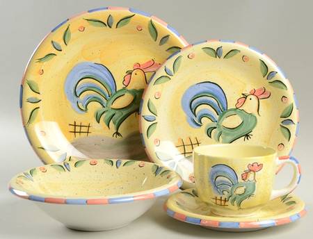 Rooster 5 Piece Place Setting