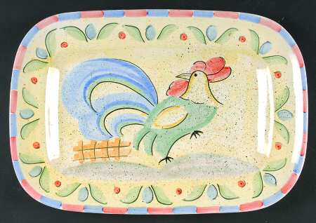 Rooster 15" Oval Serving Platter