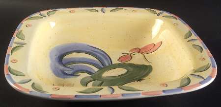 Rooster 13" Square Vegetable Bowl