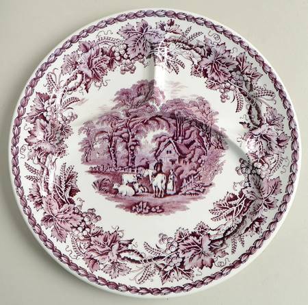 British Scenery Purple (No Embossed Edge) Grill Plate