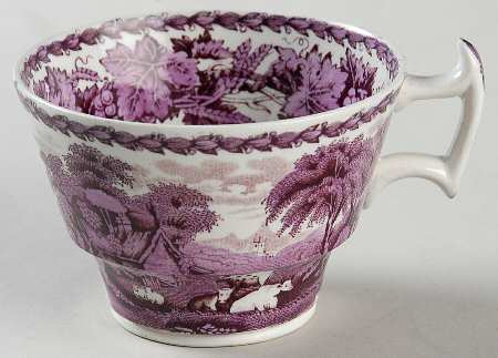 British Scenery Purple (No Embossed Edge) Footed Cup