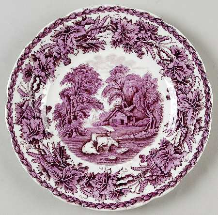 British Scenery Purple (No Embossed Edge) Bread & Butter Plate
