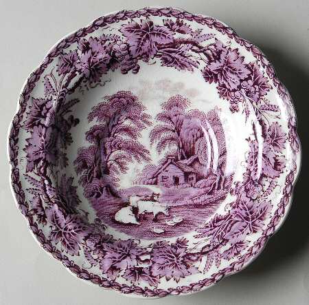 British Scenery Purple (No Embossed Edge) Saucer