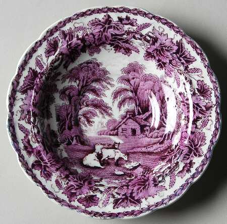 British Scenery Purple (No Embossed Edge) Saucer for Demitasse Cup