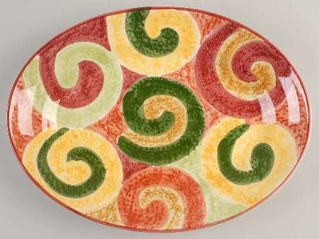 Swirl Spice 14" Oval Serving Platter