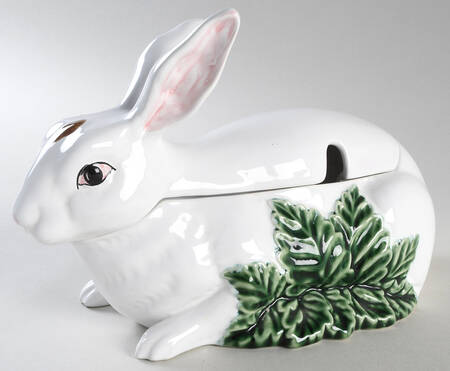 Rabbit Green Figural Tureen & Lid