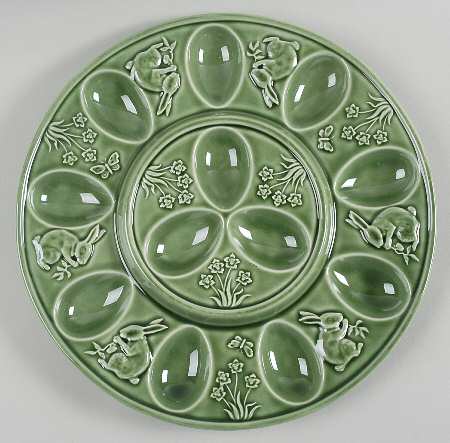 Rabbit Green Deviled Egg Plate