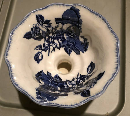 Flow Blue Round Compote (Height X Width)