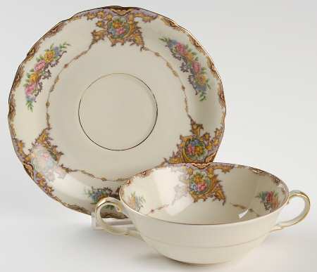 Monica Flat Cream Soup Bowl & Saucer Set by Black Knight