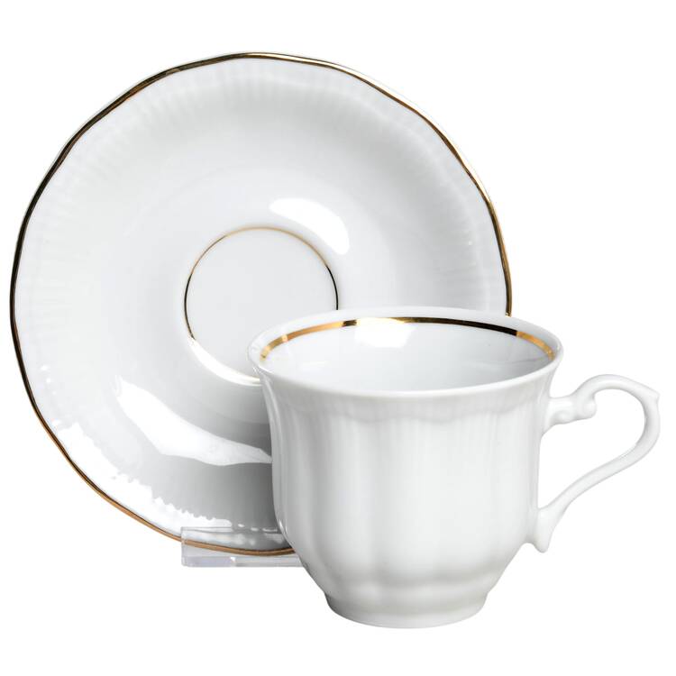 Empire (Embossed Scrolls) Flat Cup & Saucer Set