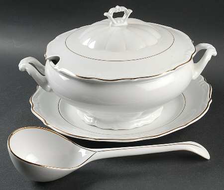 Empire (Embossed Scrolls) Tureen & Lid w/Ladle & Underplate