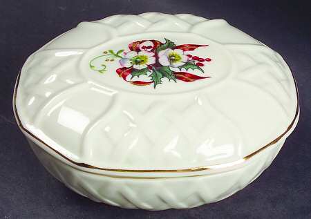Winter Rose Oval Box & Lid