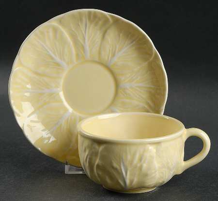 Cabbage Yellow Flat Cup & Saucer Set