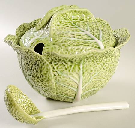 Cabbage Light Green Tureen & Lid w/Ladle