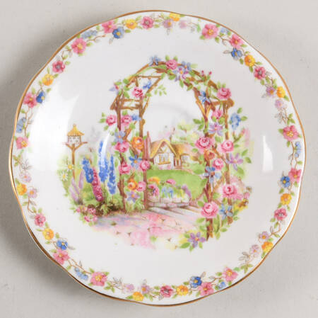 Rose Cottage Saucer for Footed Cup
