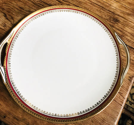 Florizel Red Handled Cake Plate