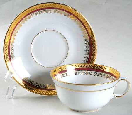 Florizel Red Flat Cup & Saucer Set