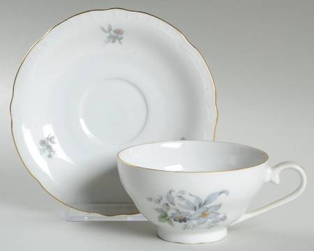 Wild Flower (Ribbed Edge) Footed Cup & Saucer Set