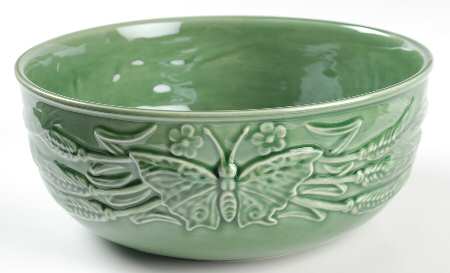 Papillon Ivy Green 10" Round Vegetable Bowl