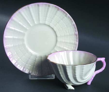Neptune Pink (Gold Trim) Footed Cup & Saucer Set