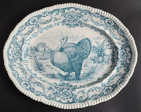 Lincoln Bluegreen 19" Oval Serving Platter