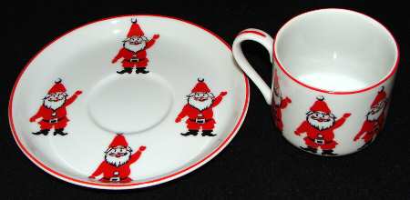 Santa Flat Demitasse Cup & Saucer Set