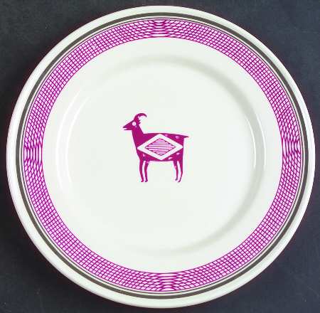Ancient Mimbreno Indian-Burgundy (Replica) Salad Plate