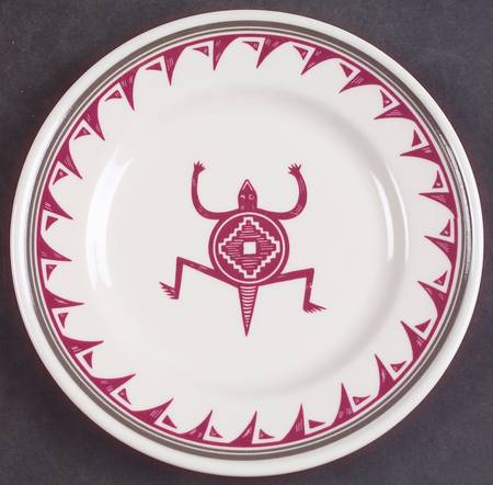 Ancient Mimbreno Indian-Burgundy (Replica) Bread & Butter Plate