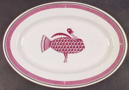 Ancient Mimbreno Indian-Burgundy (Replica) 15" Oval Serving Platter