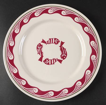 Ancient Mimbreno Indian-Burgundy (Replica) 11" Chop Plate (Round Platter)
