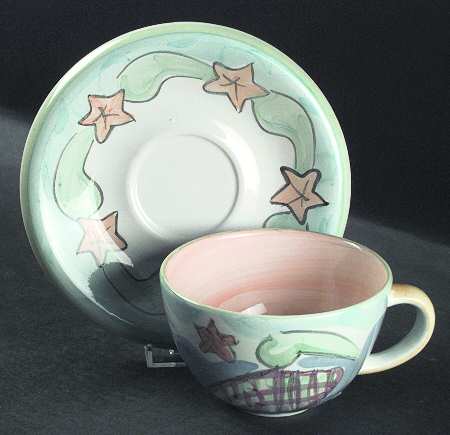 Delray Flat Cup & Saucer Set