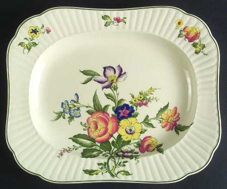 Old Country Sprays (Ribbed) 11" Oval Serving Platter
